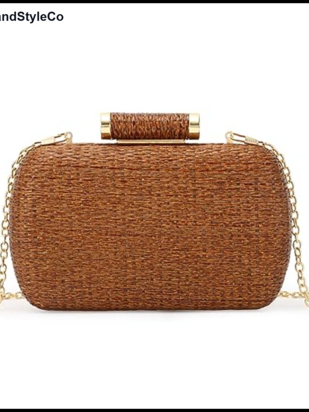 Wicker Straw Woven Clutch Crossbody Evening Bag for Women